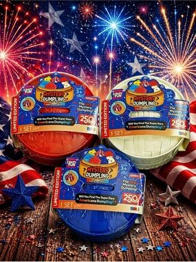 LIMITED EDITION CRAZY FUN Viral MYSTERY DUMPLING Red, Blue & White RARE INCLUDED